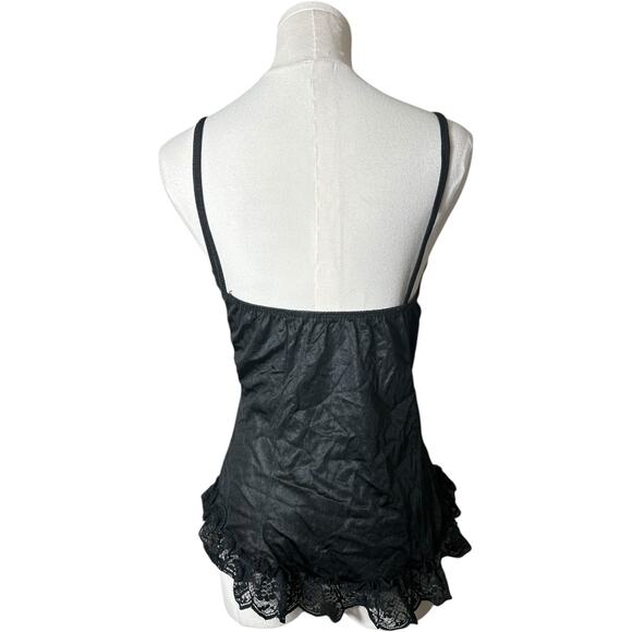 Vintage Lingerie| 80s Black Lace & Ruffle cami – FairyGrunge, fairyGoth,  328 - Picture 3 of 6